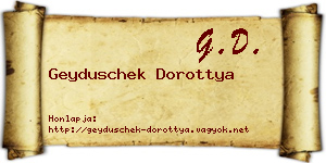 Geyduschek Dorottya névjegykártya